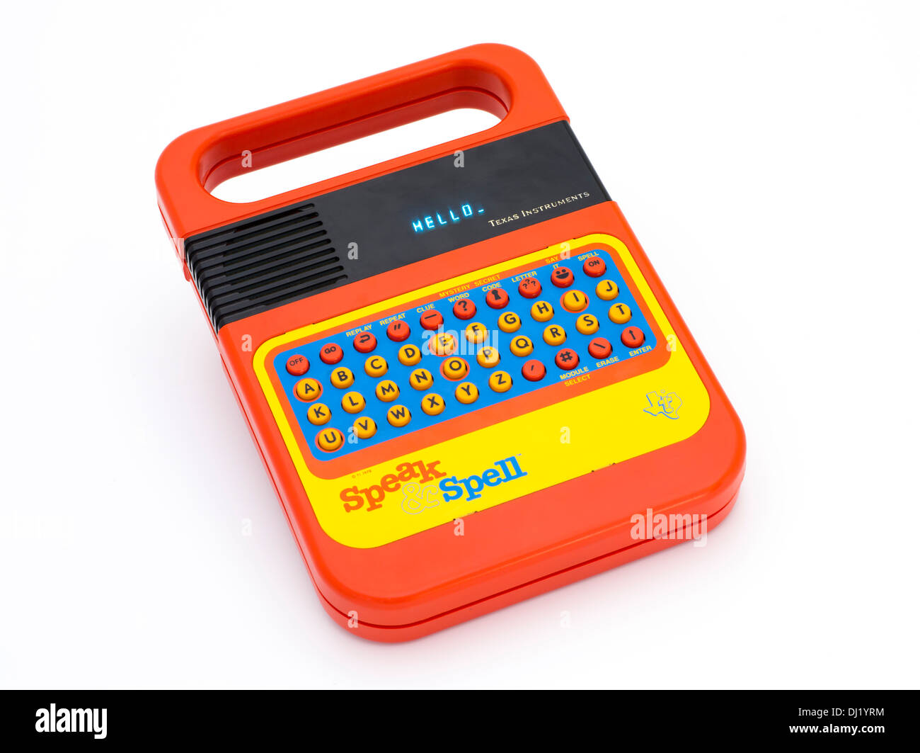 Ursprüngliche Speak & Zauberspruch von Texas Instruments 1978 ein elektronische handheld pädagogisches Spielzeug Stockfoto