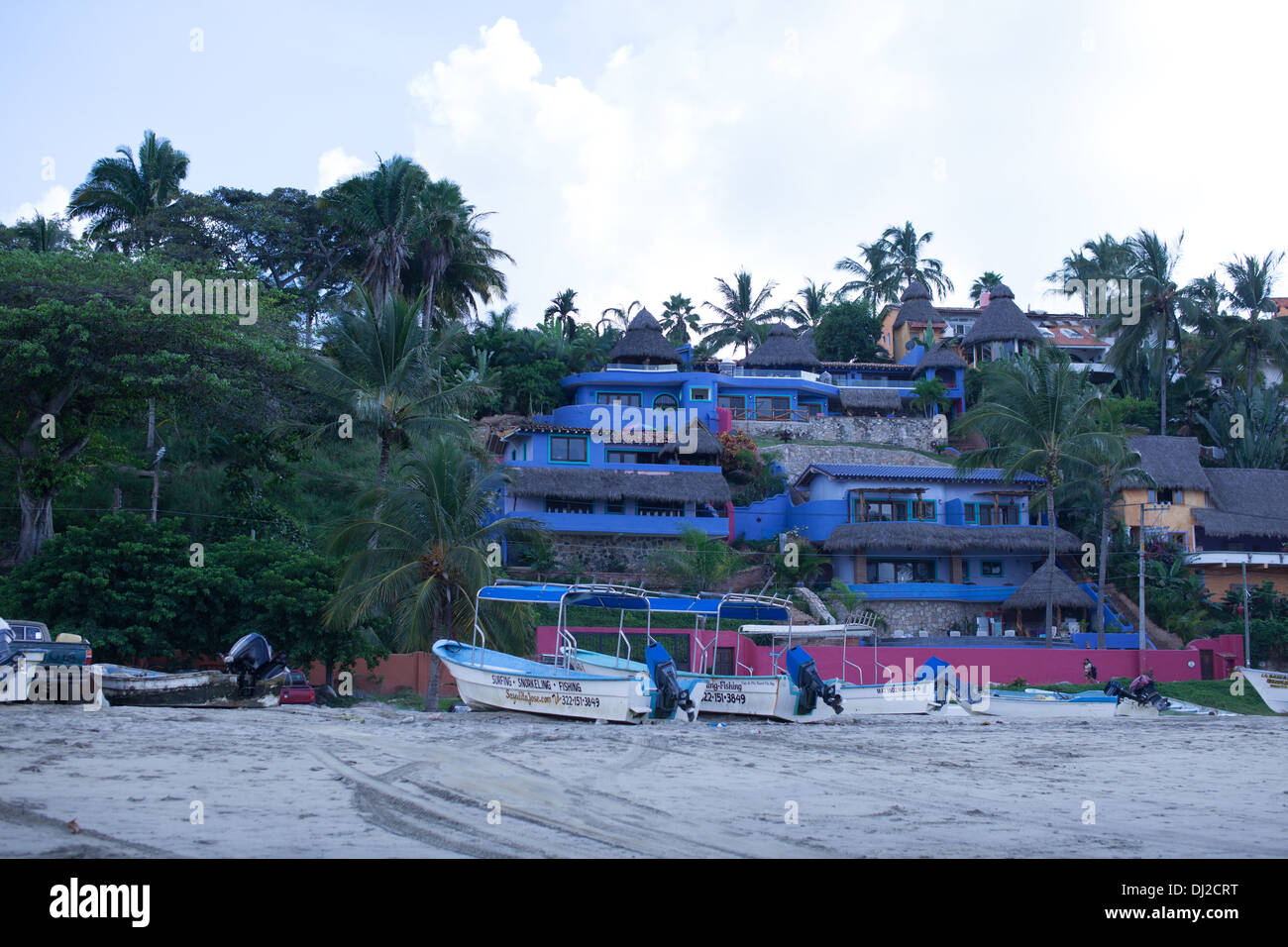 Bilder von der pazifischen Küste von Mexiko, in Puerto Vallarta, Sayulita, Bucerias und La Cruz genommen. Stockfoto