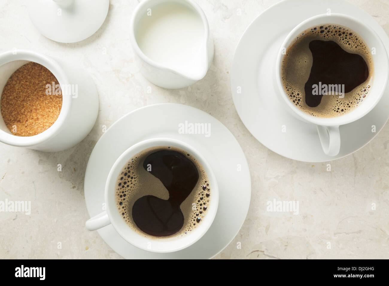 zwei Tassen Kaffee Stockfoto