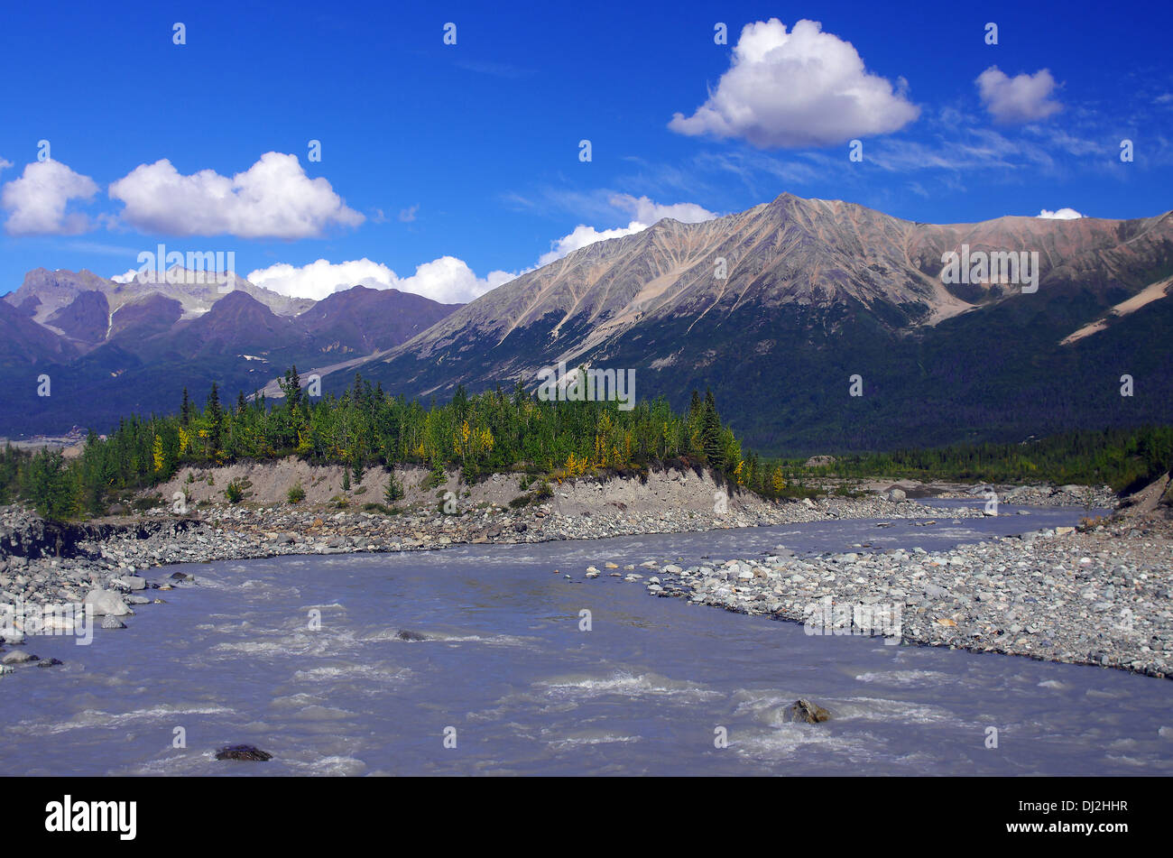 Fluss in der Nähe von Mc Carthy Stockfoto