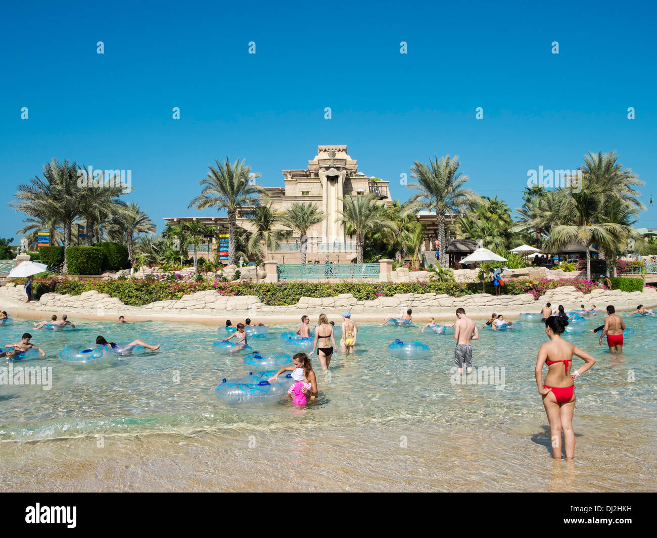 Aquaventure Wasserpark im Hotel Atlantis auf The Palm Island in Dubai Vereinigte Arabische Emirate Stockfoto