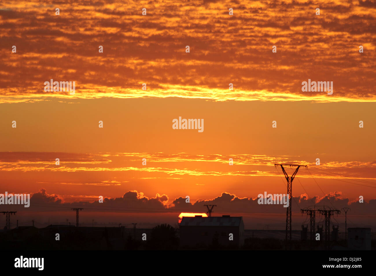 Sonnenaufgang über dem südlichen Murcia Stockfoto