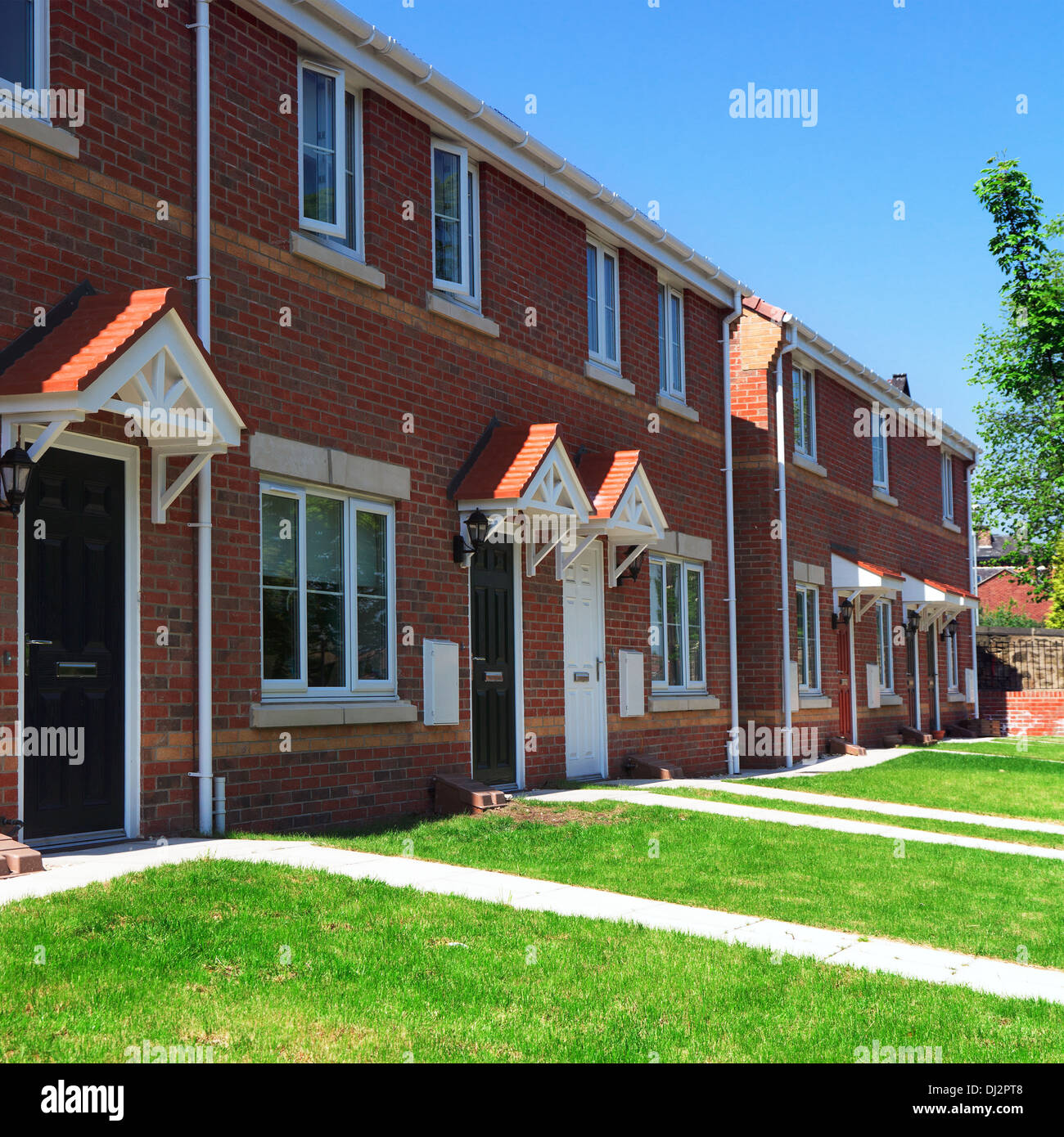 Moderne englische Häuser Stockfoto