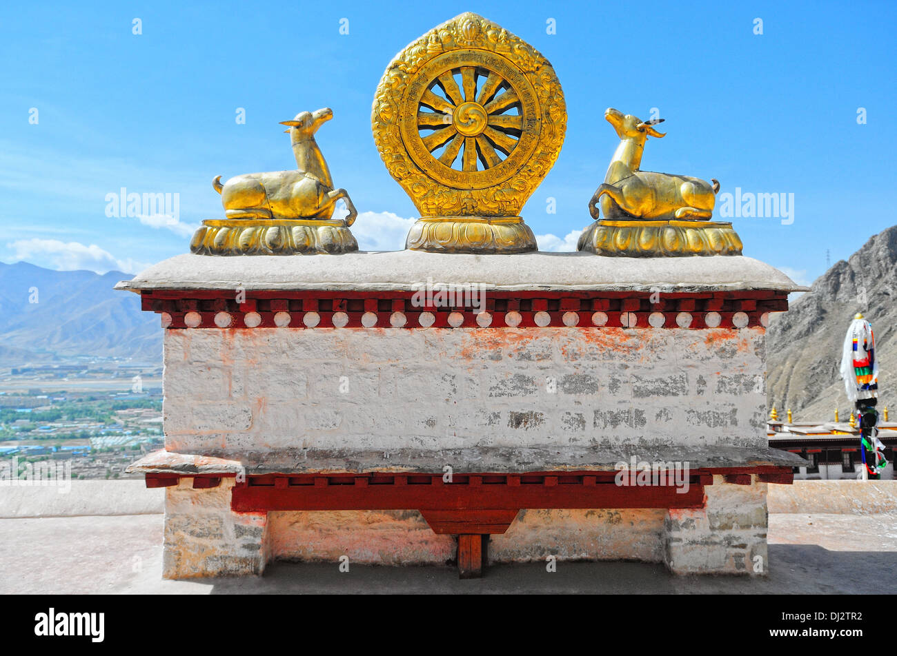 Dharmachakra Drepung Kloster Tibet China Stockfoto