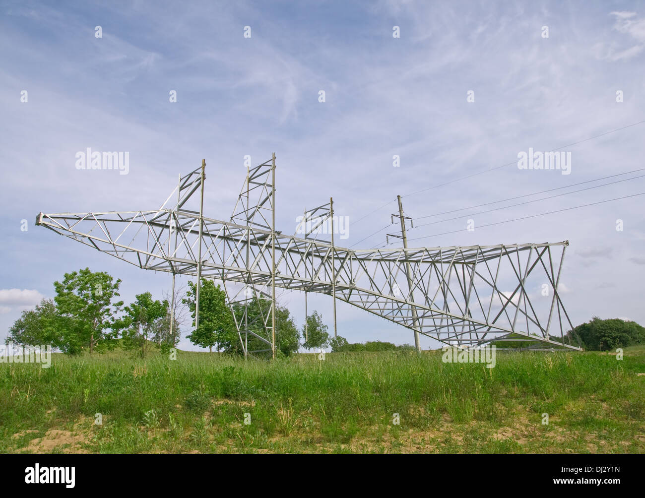Ein Strommast Getriebe montiert werden Stockfoto