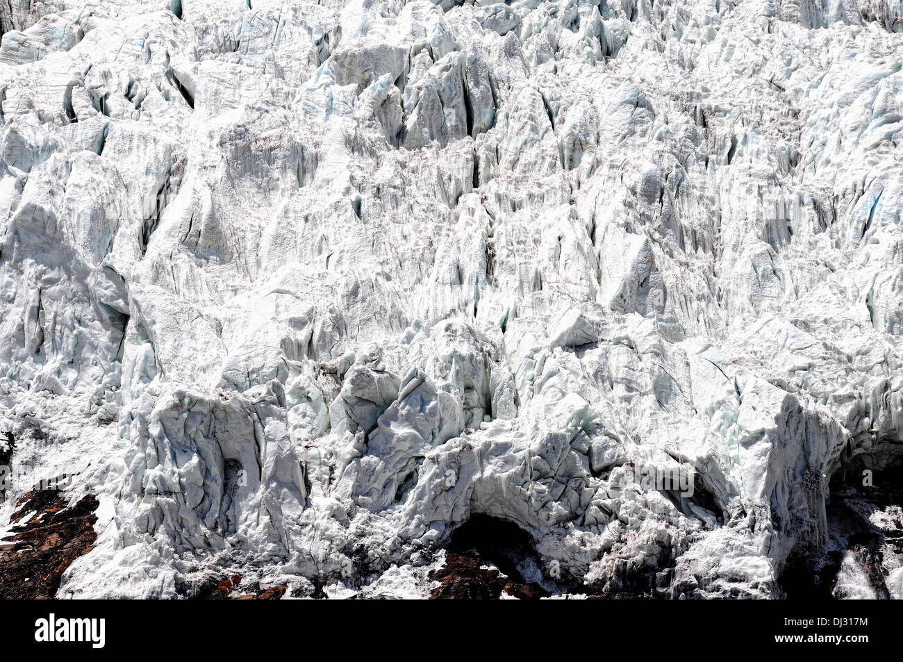 Eis des Gletschers Karola in Tibet Stockfoto