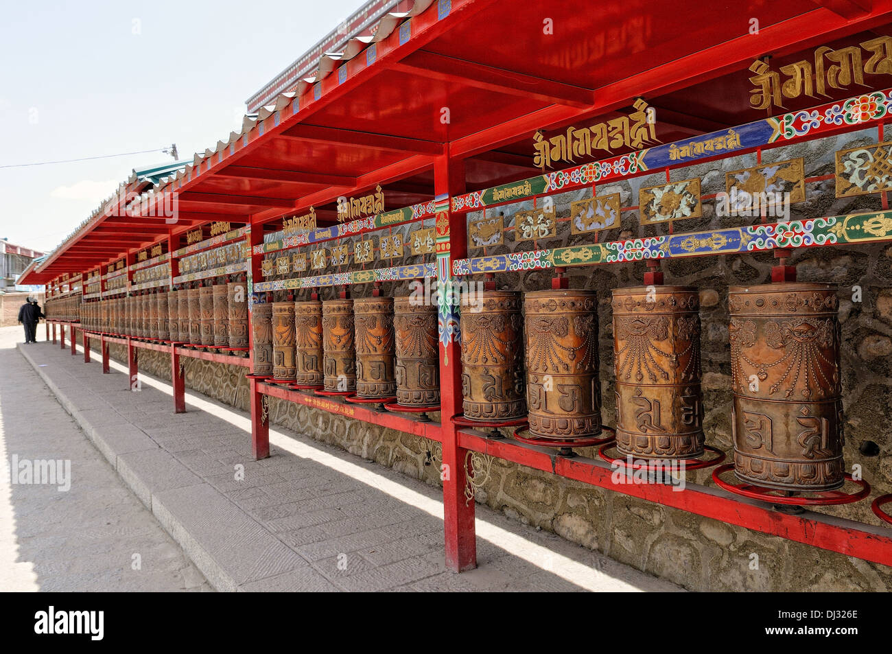 Buddhistischen Gebet Mühlen Stockfoto