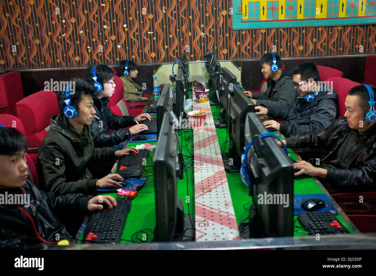 Ein Internet-Café in Peking, China. 2013 Stockfoto
