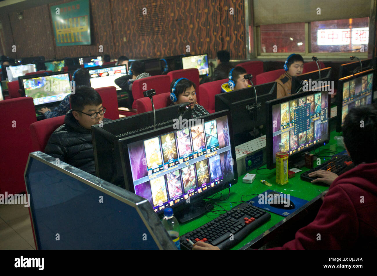 Ein Internet-Café in Peking, China. 2013 Stockfoto