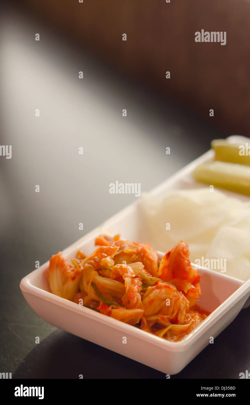 Chinakohl-Kimchi, koreanische Küche, koreanische Grill-Beilage Stockfoto