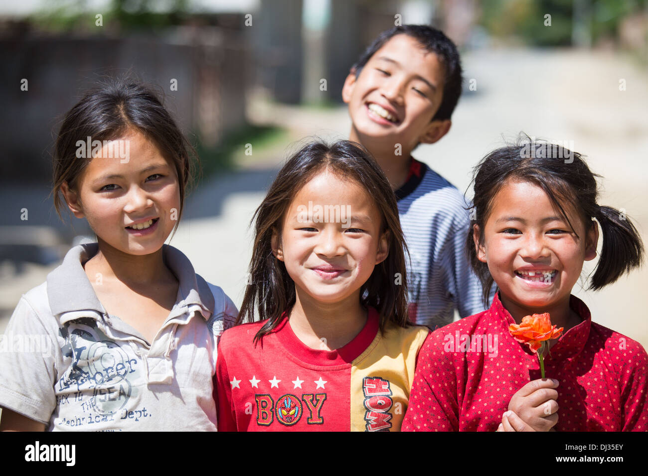 Nepalesische Kinder, Kathmandu, Nepal Stockfoto