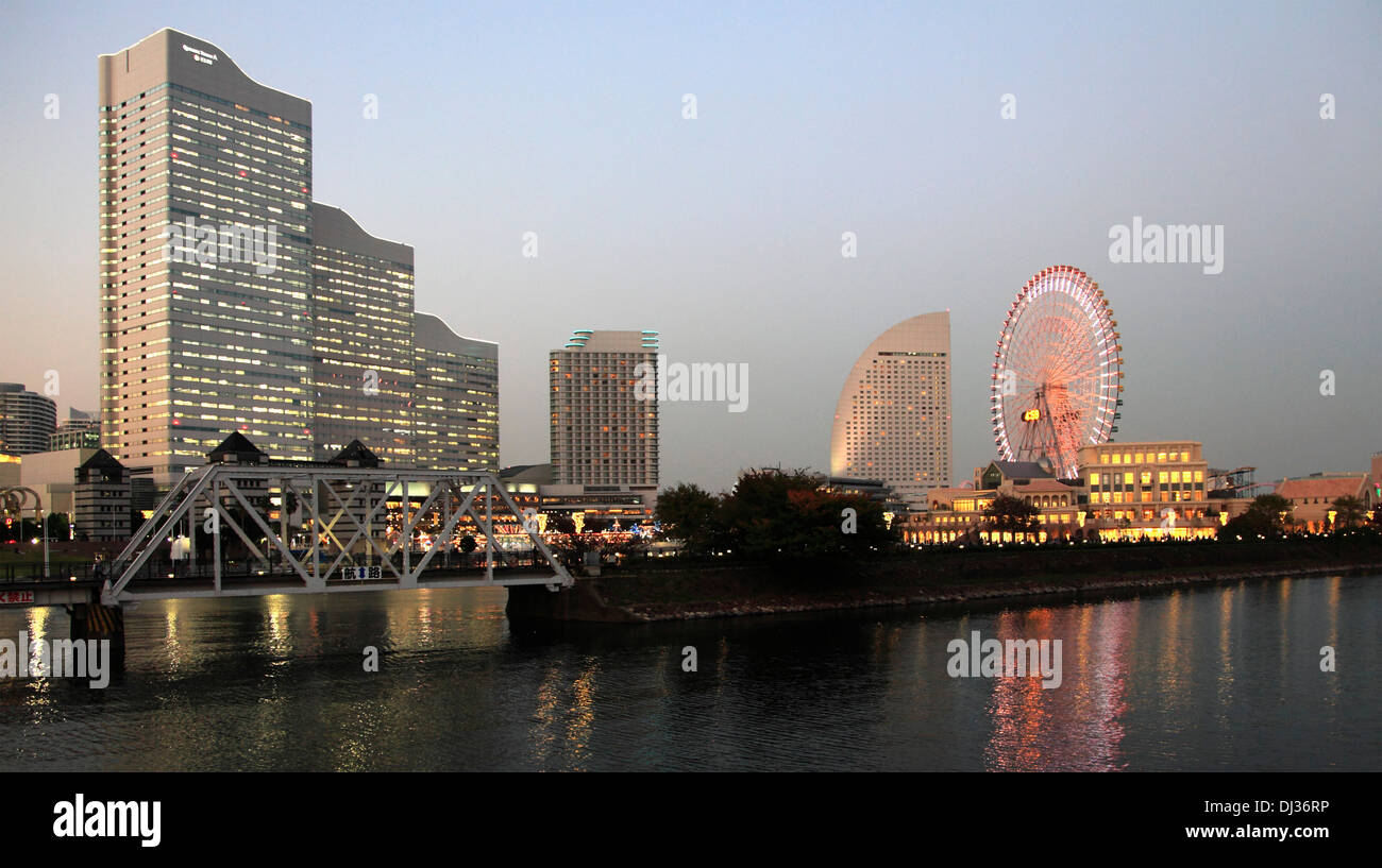 Japan, Yokohama, Minato Mirai, Skyline, Stockfoto