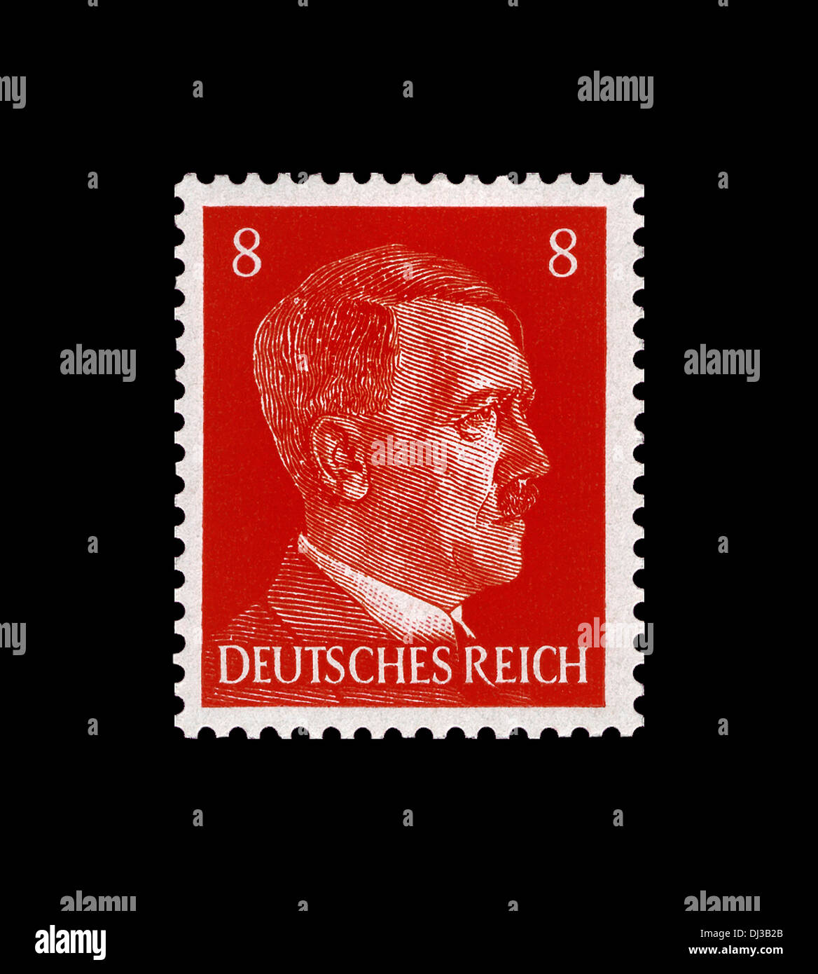 Profilbildnis von Adolf Hitler auf einer deutschen Briefmarke 1940 Stockfoto