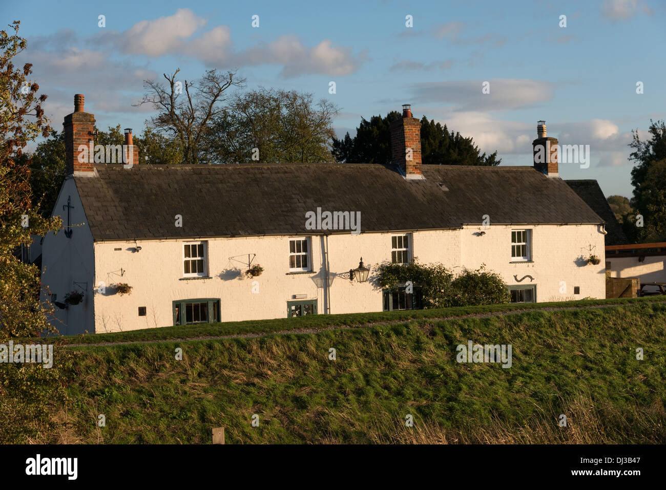 Der Anker im Sutton Gault Fenland Pub und Restaurant befindet sich in der Nähe von Ely Cambridgeshire UK auf der alten Bedord-Stufen Stockfoto