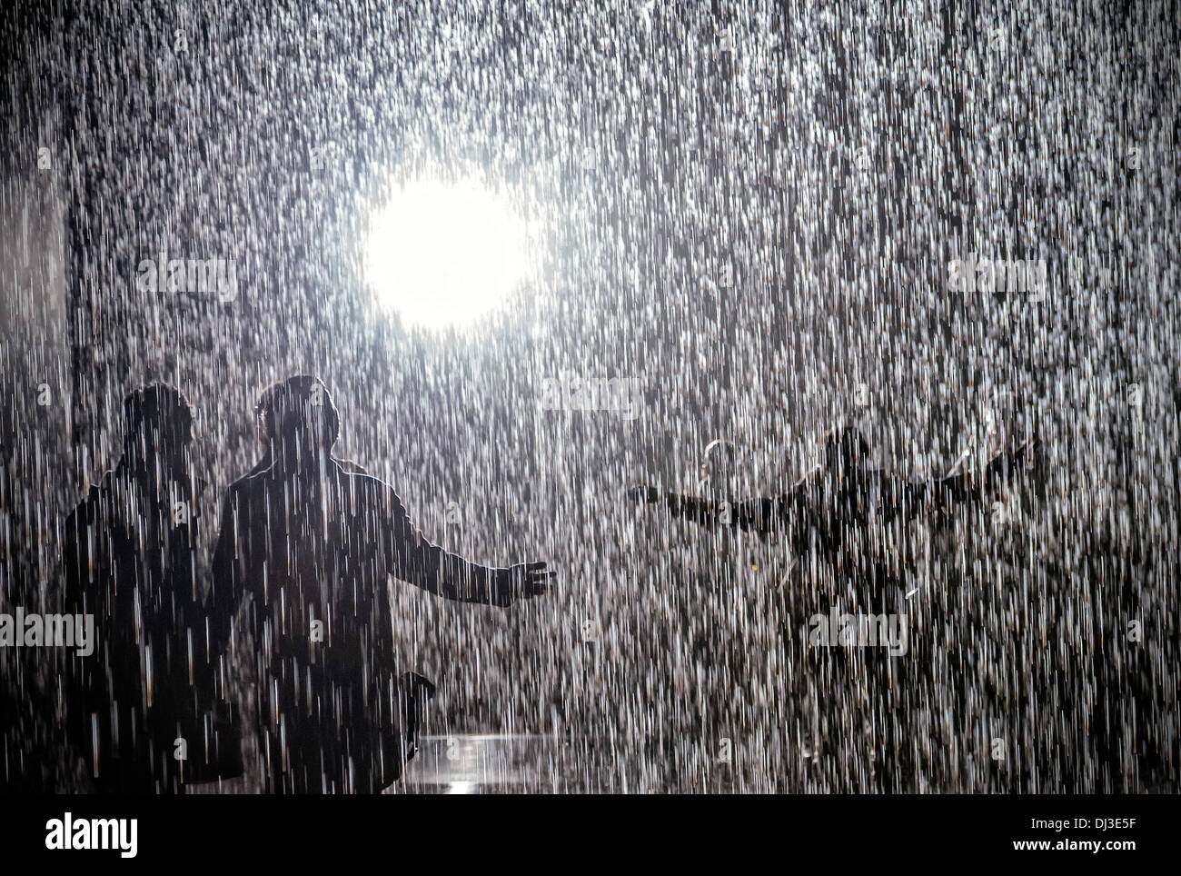 Das Regen-Zimmer im Barbican Centre in London Stockfoto