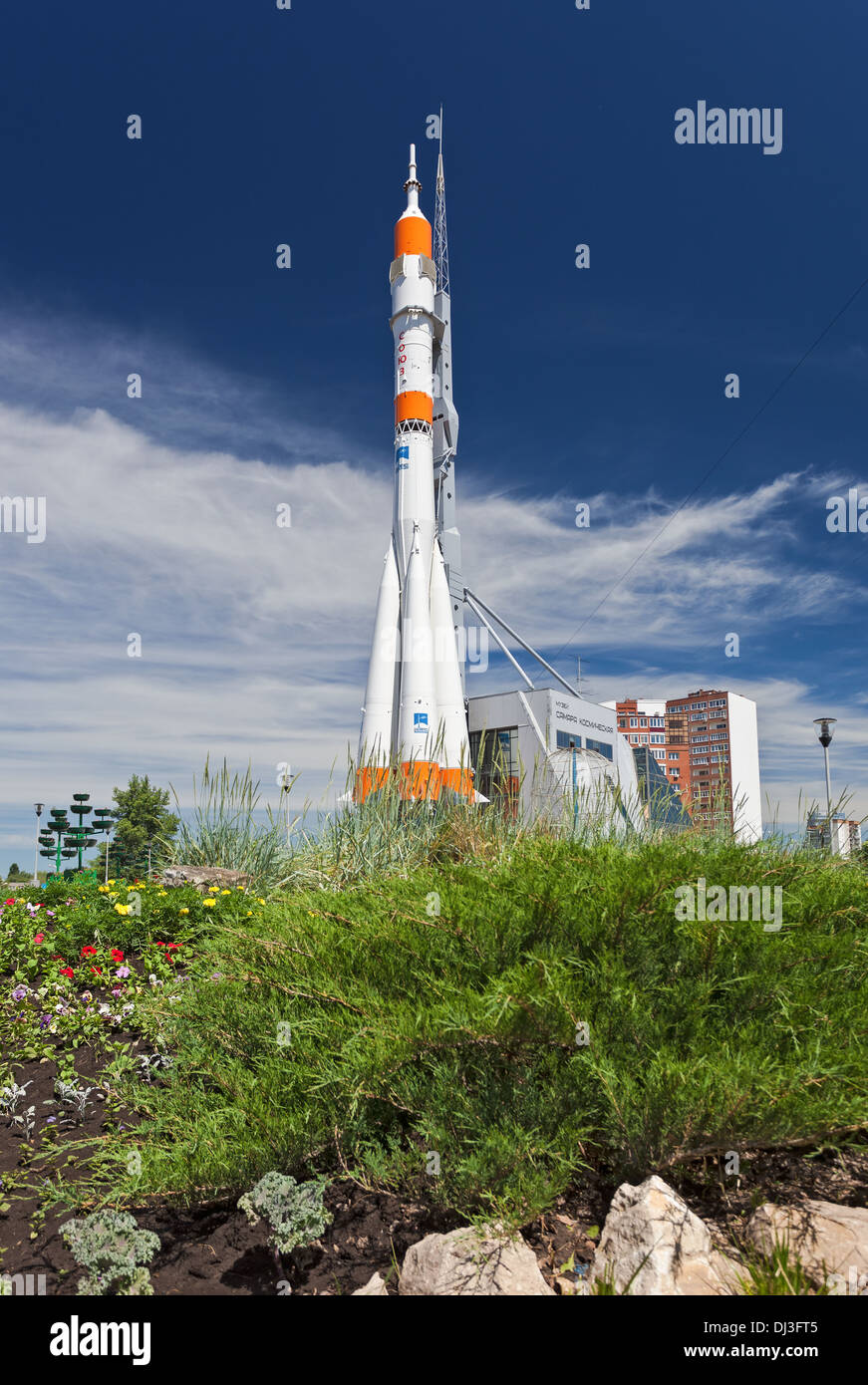 Echte "Sojus" Art Rakete als Denkmal Stockfoto