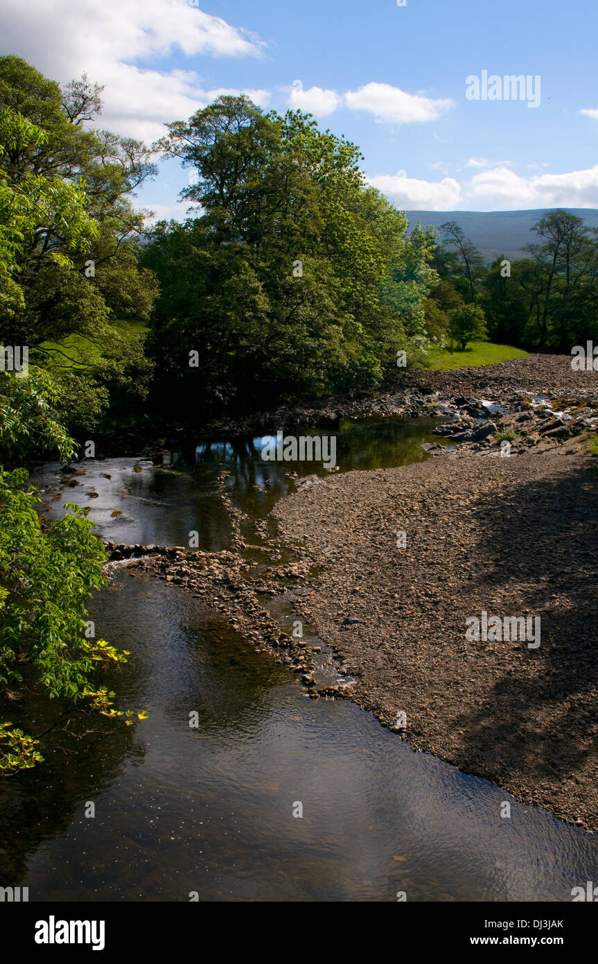 Fluss Rawthey Sedbergh Yorkshire Dales Cumbria England Großbritannien Stockfoto