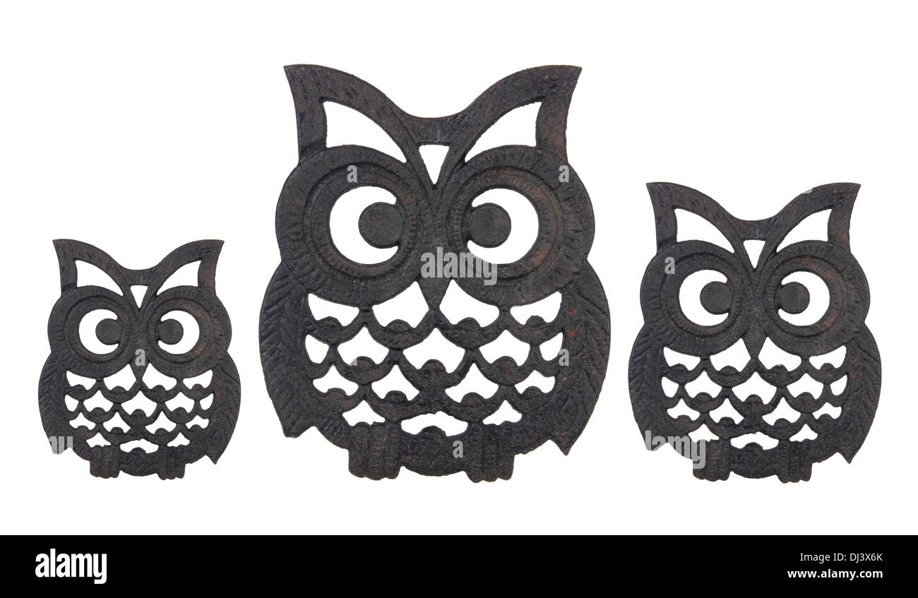 Eule-Eisen-Pausen Stockfoto