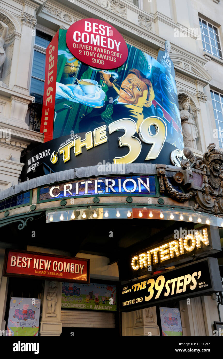 London, England, Vereinigtes Königreich. Kriterium Theater, Piccadilly Circus. (2013) die 39 Stufen Stockfoto