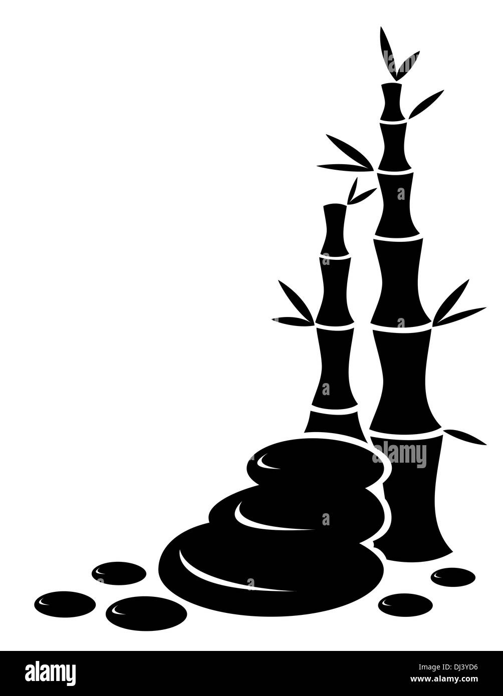 Spa-Hintergrund mit Bambus und Steinen Stockfoto