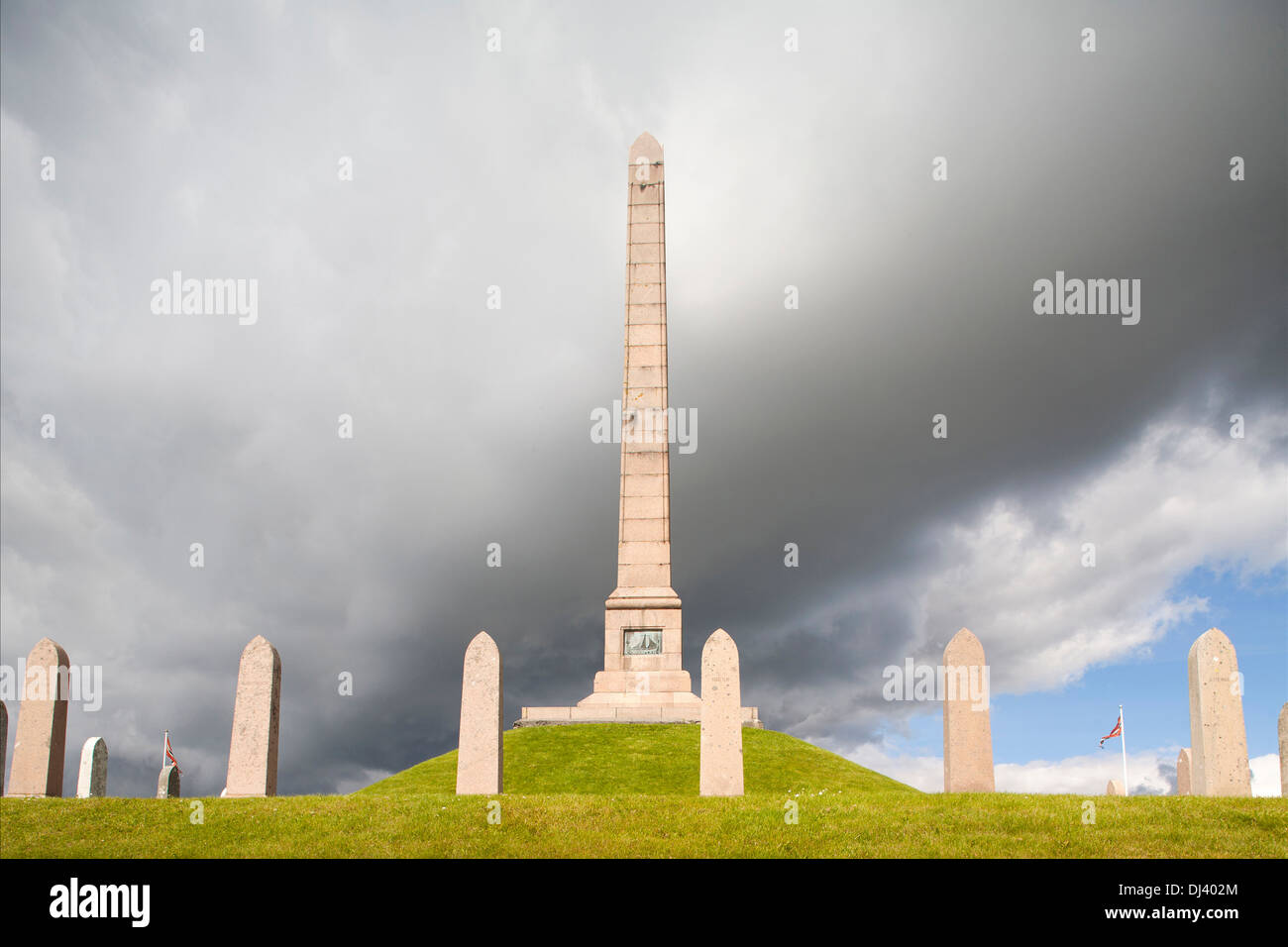 Europa, Norwegen, Stadt Haugesund, nationales Denkmal und Grab von König Harald harfagre Stockfoto