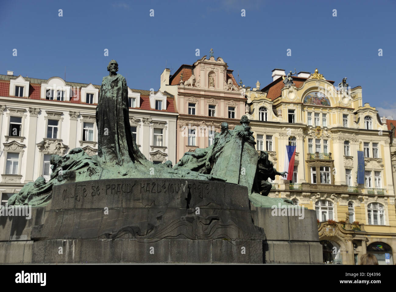 Jan-Hus-Denkmal in Prag Stockfoto