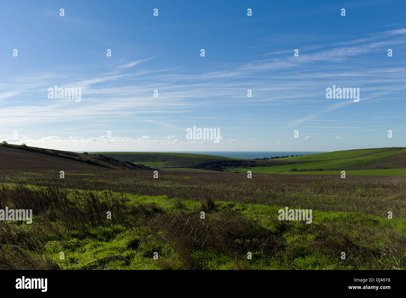 Sussex downs außen Brighton, Meer, Himmel Stockfoto