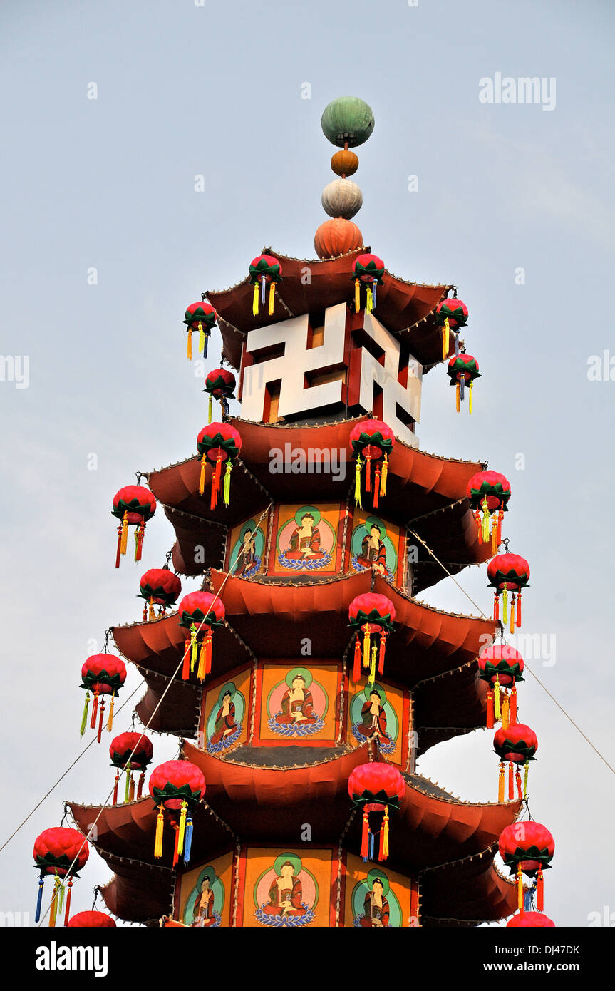 rote Lampions auf buddhistischen Tempel Busan in Südkorea Stockfoto