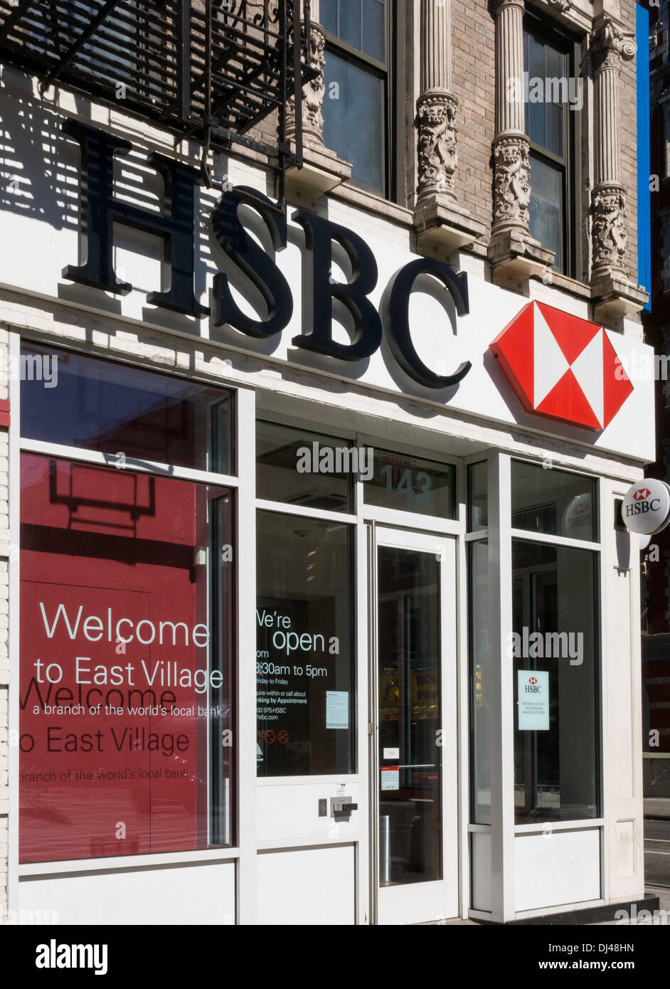 East Village HSBC Bank Niederlassung, NYC, USA Stockfoto