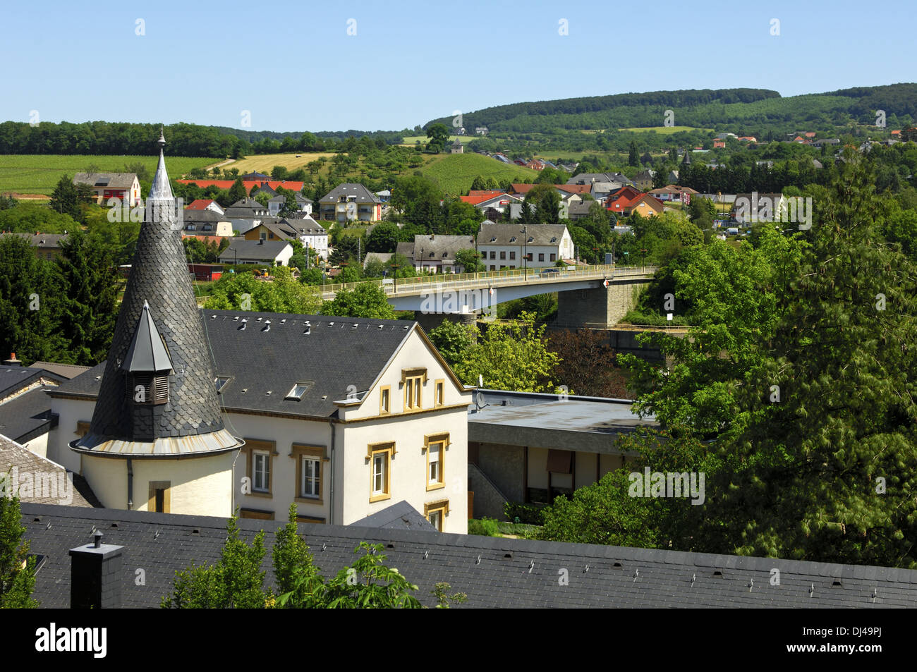 winemakingen Sie Dorf von Schengen, Luxemburg Stockfoto