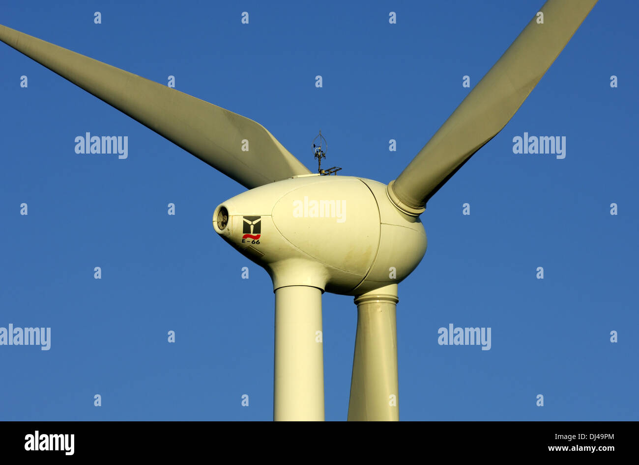 Gondel einer Windkraftanlage ENERCON E-66 Stockfoto