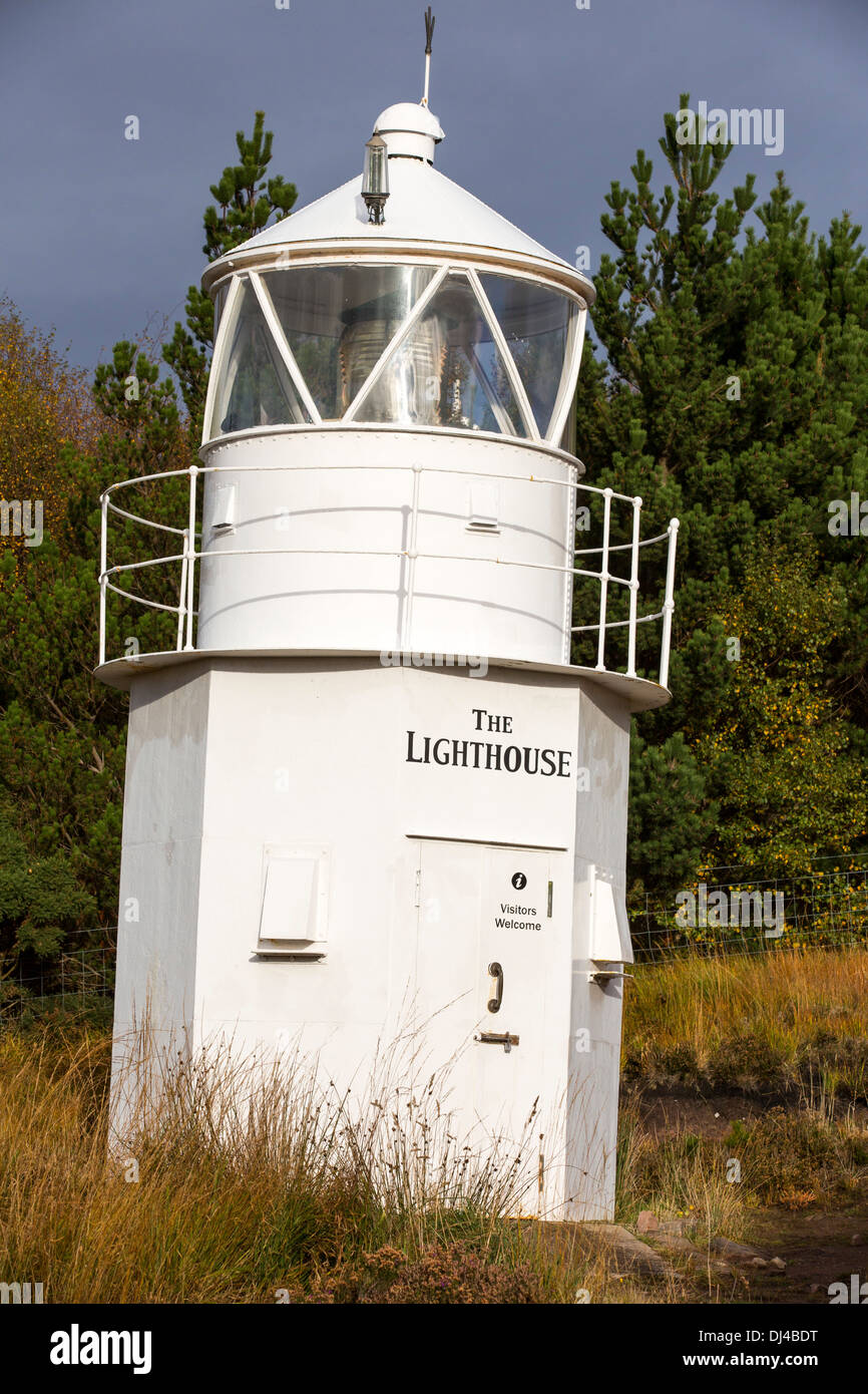 Ein Leuchtturm in Scoraig, in NW-Schottland, eines der am weitesten entfernten Gemeinden auf Festland Großbritannien, Heimat von rund 70 Menschen Stockfoto