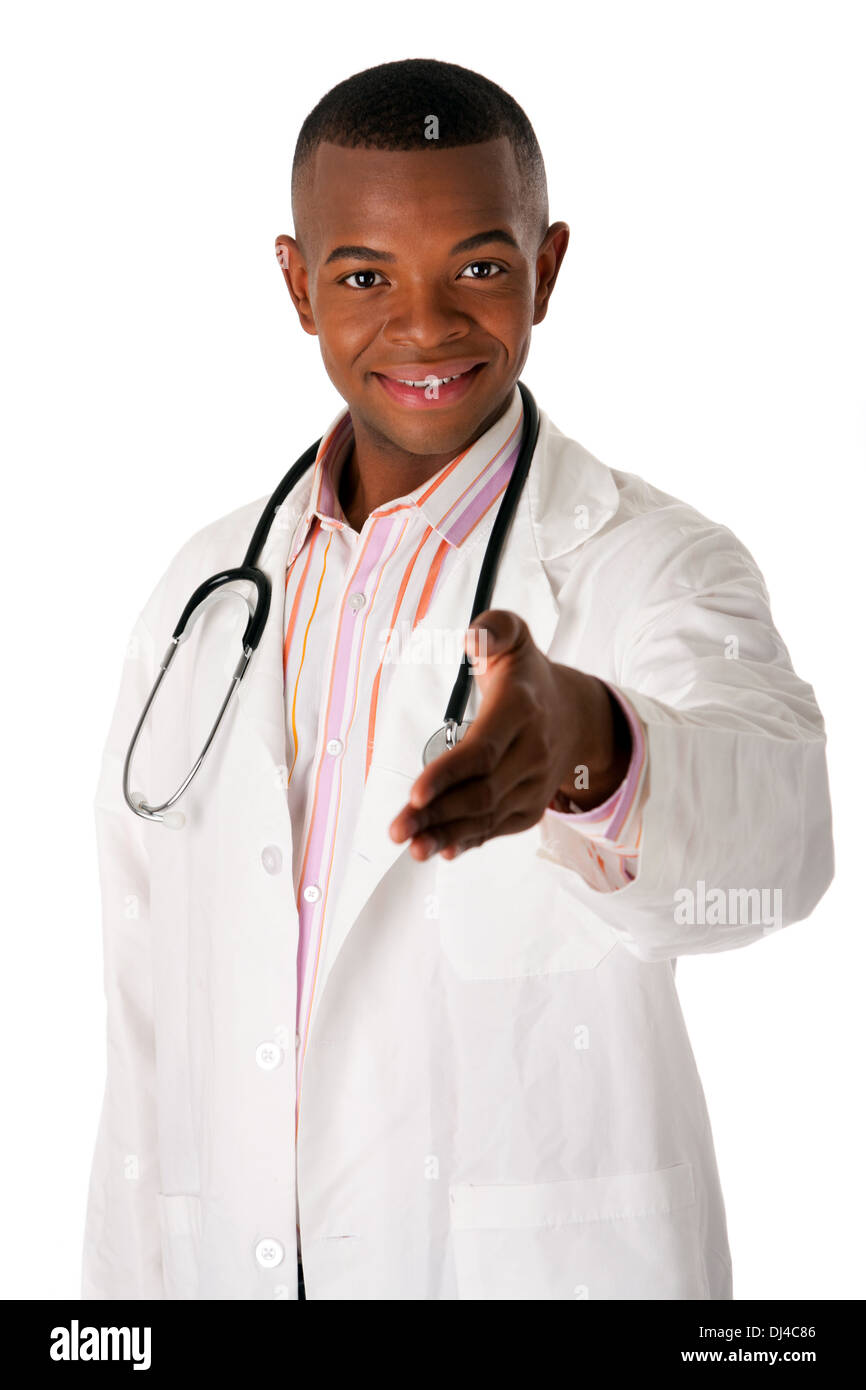 Arzt bereit, Hände schütteln Stockfoto