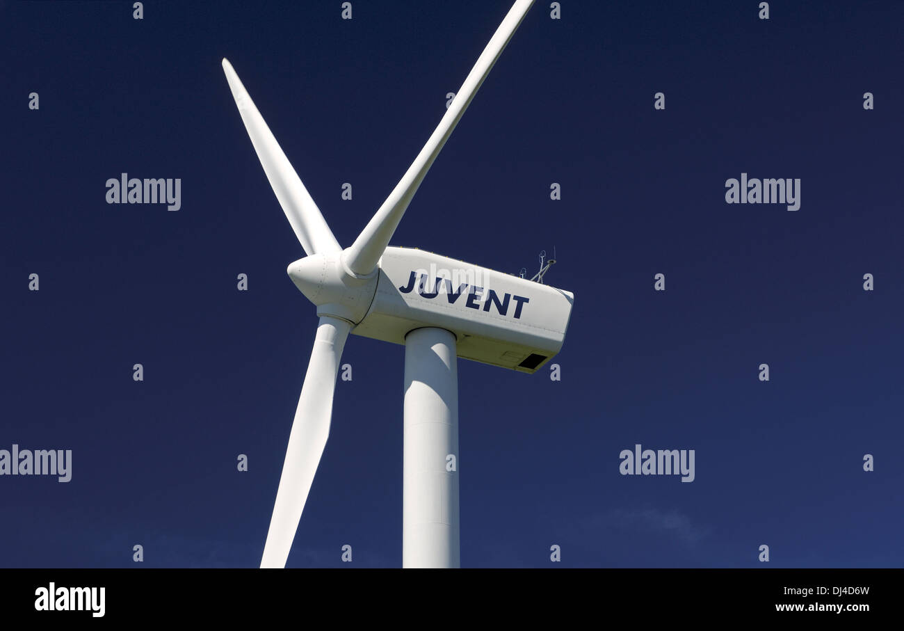 Rotorblätter einer Windkraftanlage Stockfoto