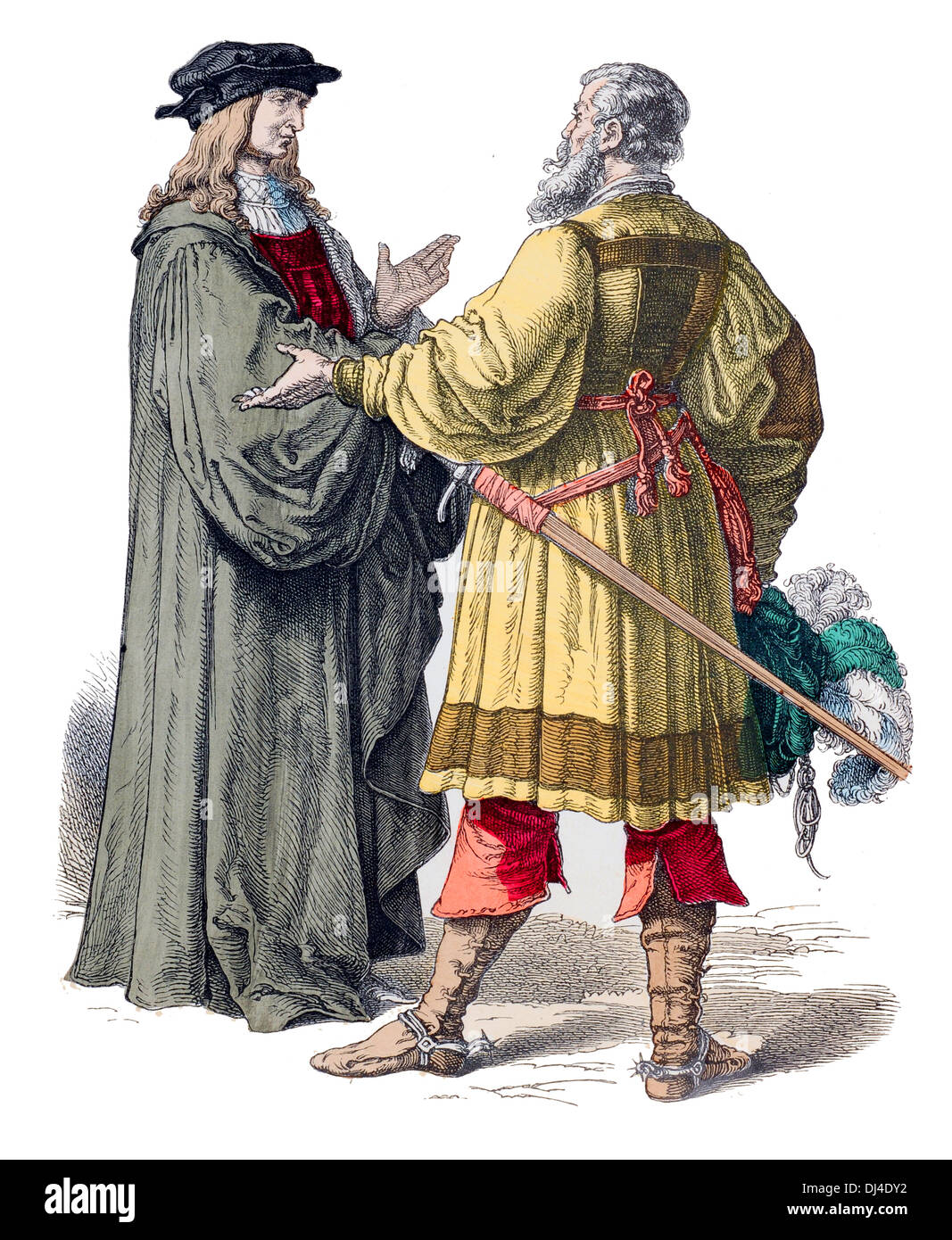 Deutsche Richter und Ritter aus dem 16. Jahrhundert Stockfoto