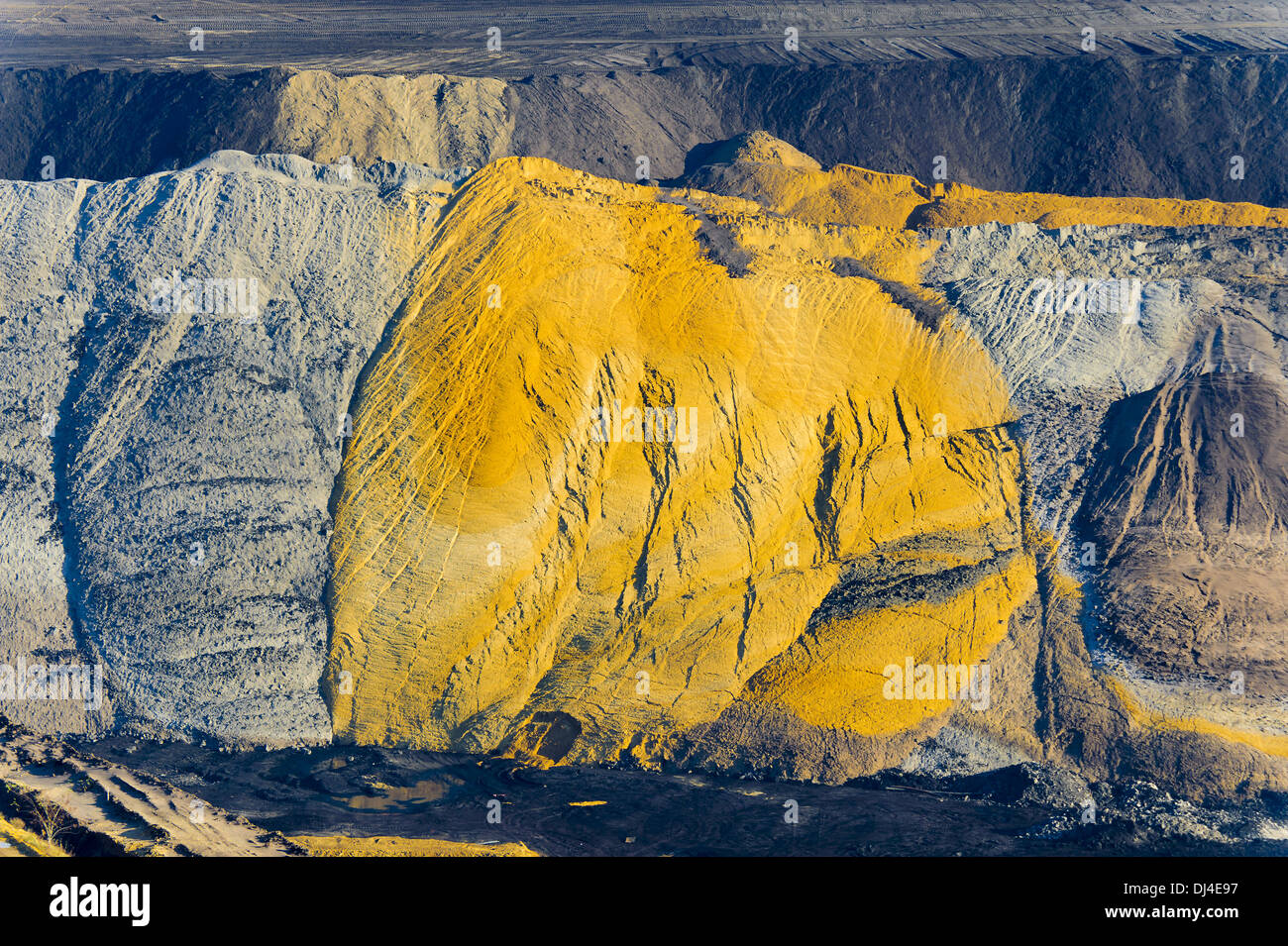 Boden-Formationen in einer gepolsterten Tagebau Stockfoto