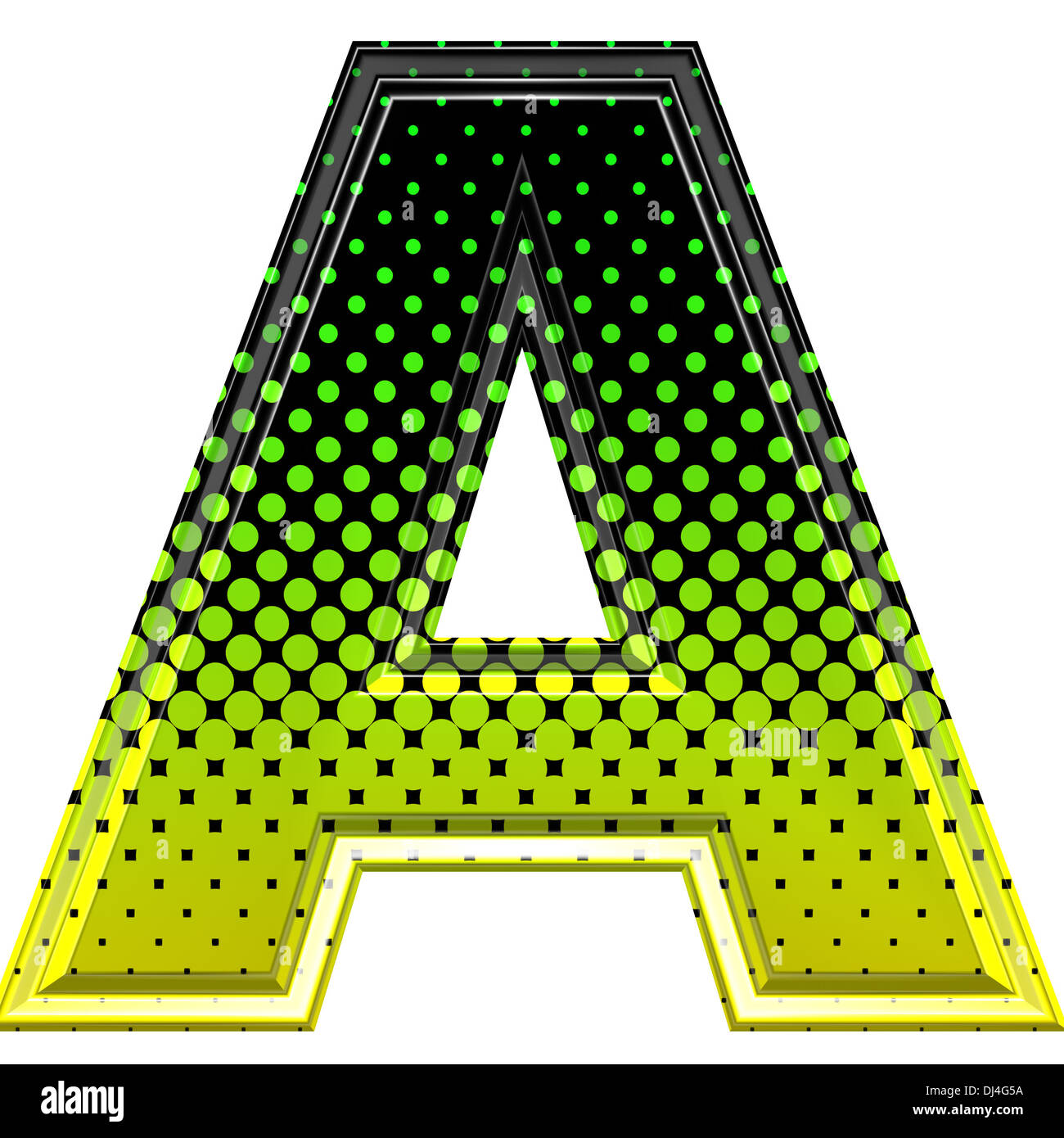 Halbton 3d Großbuchstaben ein Stockfoto