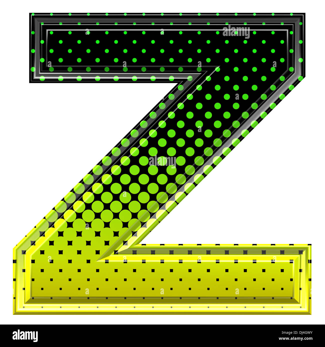 Halbton 3d Großbuchstaben Buchstaben Z Stockfoto