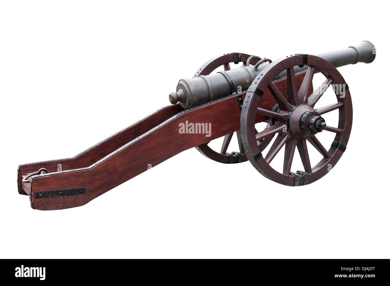 Alte Kanone isoliert auf weißem Hintergrund mit Beschneidungspfad Stockfoto