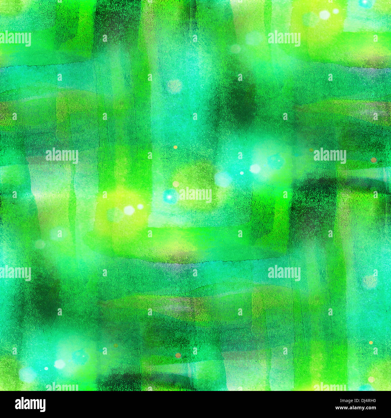 Hintergrundmuster Kunst grün Aquarell nahtlose Textur abstrakt malen Stockfoto