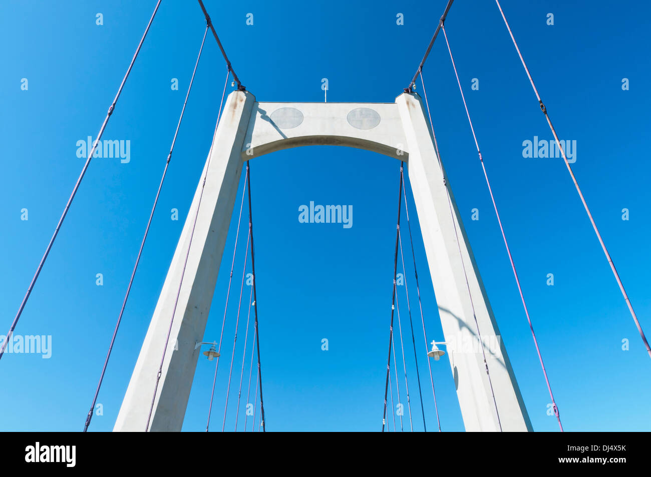 Stahlseile Aussetzung Brücke Stockfoto