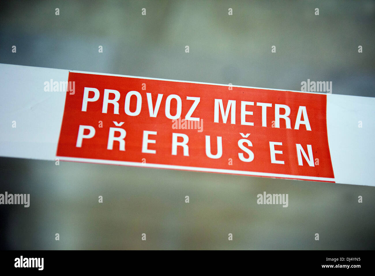 Der Betrieb der Metro unterbrochen - Grenze band Prag, Tschechische Republik, Europa Stockfoto