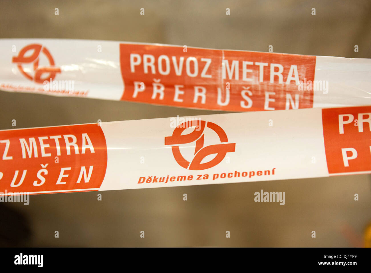 Der Betrieb der Metro unterbrochen - Rahmenlinien Prag, Tschechische Republik, Europa Stockfoto