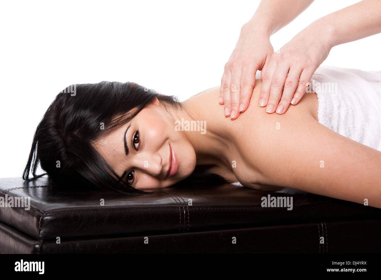 Spa-Nacken-Schulter massage-Behandlung Stockfoto