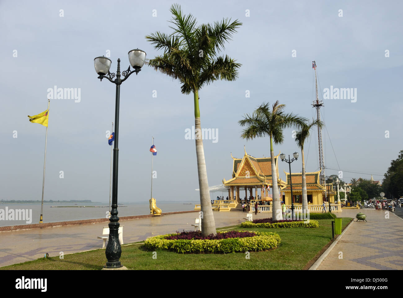 Sisovath-Kai in Phnom Penh Stockfoto