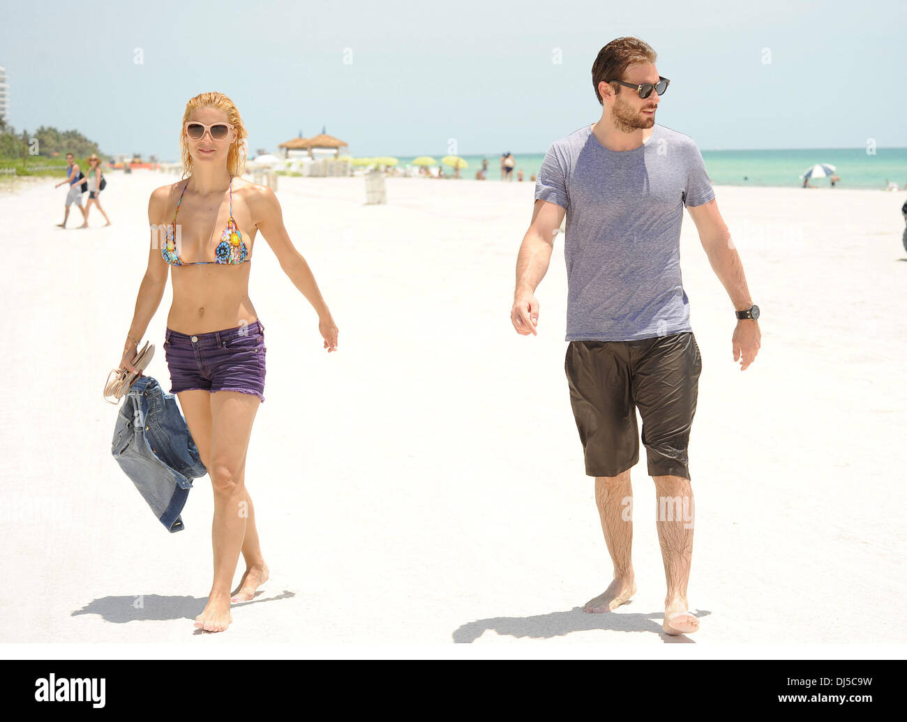 Michelle Hunziker und Tomaso Trussardi im Urlaub in Miami Beach in Miami Beach, Florida - 04.06.12 Stockfoto