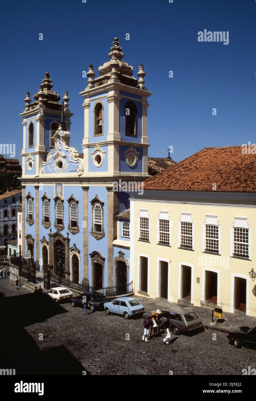 Nossa Senhora Rosario Dos Pretos, Kirche, Pelourinho, Salvador, Bahia, Brasilien, Südamerika Stockfoto