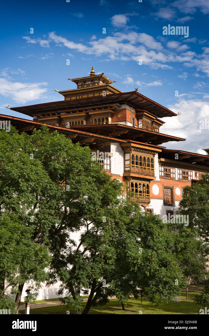 Bhutan, Punakha Dzong, das historische Kloster und Verwaltungszentrum Stockfoto