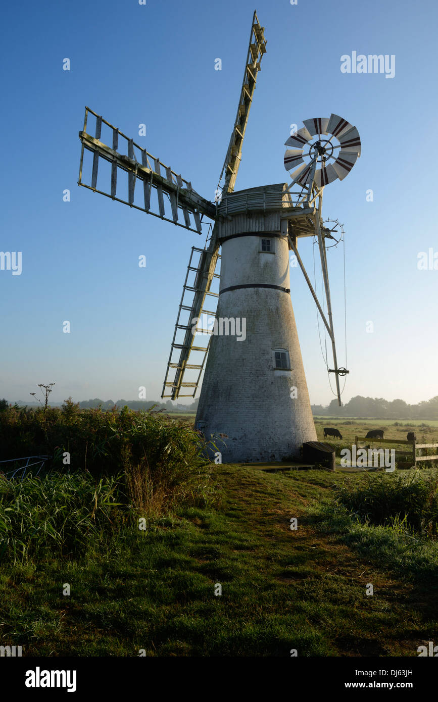 Thurne Dyke Entwässerung Mühle, Thurne, Norfolk, England, Vereinigtes Königreich, UK, Europa Stockfoto
