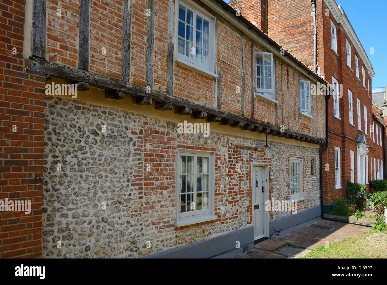 Mittelalterliches Fachwerk Haus, Freitagsmarkt, wenig Walsingham, Norfolk, England, Vereinigtes Königreich, UK, Europa Stockfoto